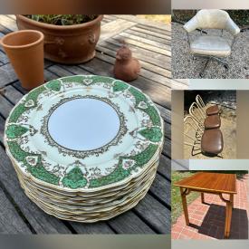 MaxSold Auction: This online auction features stained glass lamp shade, vintage table lamps, barrister bookcase, MCM teak chair, vintage Chinese moon flask vase, abstract artwork, stein, art glass, milk glass, bikes, vintage cafe chairs, sake sets, vintage wicker chaise, and more!